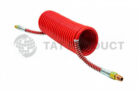 Шланг прицепа винтовой ЕВРО красный (L- 7.5 метра, ДВУХСЛОЙНЫЙ) (16*1,5) (5410-5009052) SORL