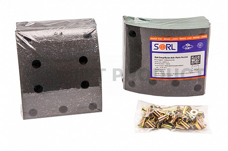Накладка тормозная, к-т 8шт+заклепки 64шт 410x163 STD MERCEDES-BENZ (19494) SORL