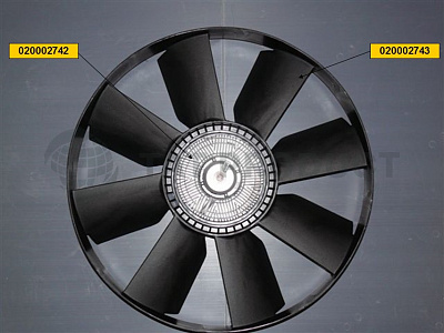 Крыльчатка вентилятора Евро-2,3 (с вязкостной муфтой в сборе, в обечайке) 654мм. / Fan Market