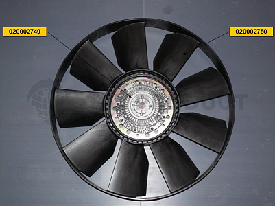 Крыльчатка вентилятора Евро-2,3 (с вязкостной муфтой в сборе, в обечайке) 704мм. / Fan Market