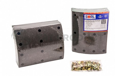 Накладка тормозная, к-т 8шт+заклепки 96шт 410x223 STD VOLVO (19940) SORL