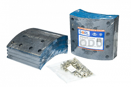 Накладка тормозная, к-т 8шт+заклепки 96шт 410x200 STD IVECO, ROR (19553, 19554) SORL