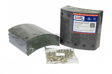 Накладка тормозная, к-т 8шт+заклепки 80шт 420x200 1-й рем. BPW, DAF, SAF (19094) SORL