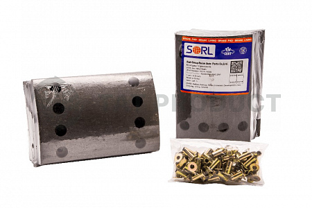 Накладка тормозная, к-т 8шт+заклепки 64шт 300x200 STD SAF (19515) SORL
